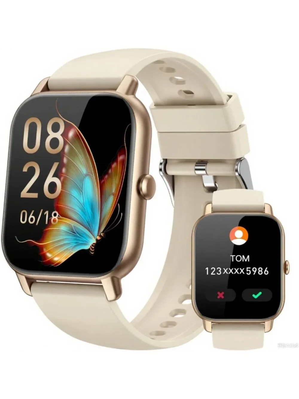 Stylish Waterproof Smart Watch for Men & Women, Fitness Tracker & Sleep Monitor